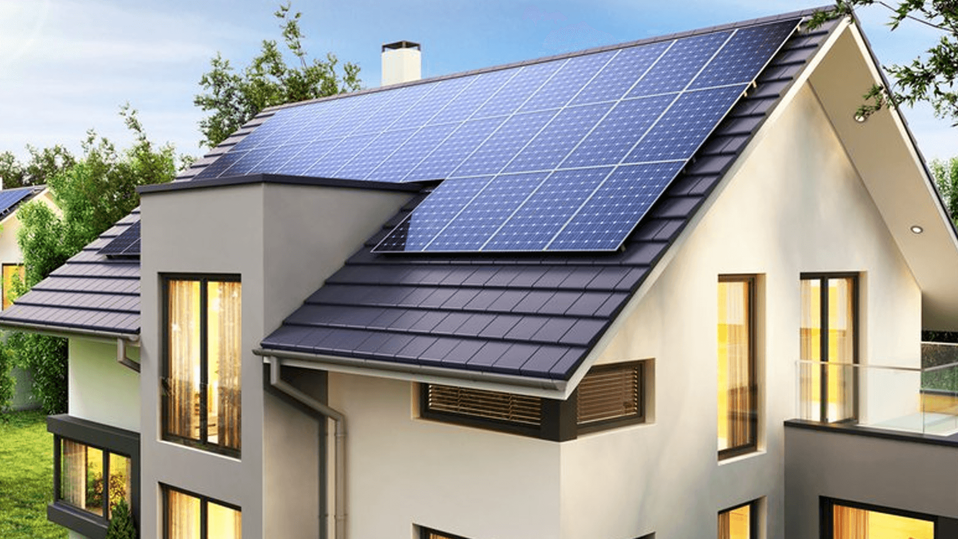 Solar panels on a roof